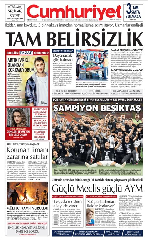 Cumhuriyet Bugünkü Gazete CUMHURİYET GAZETESİ İLAN SERVİSİ
