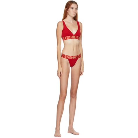 Versace Underwear Red Medusa Thong Versace Underwear