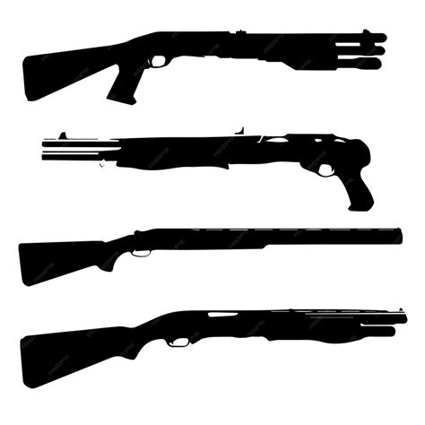 Premium Vector Shotgun Silhouette Collection Set Vector Design