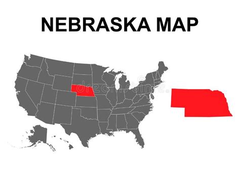 Nebraska Map Shape United States Of America Flat Concept Icon Symbol