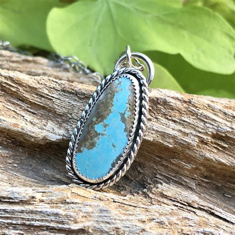 Turquoise Sterling Silver Necklace Statement Necklace For Etsy In Turquoise Sterling