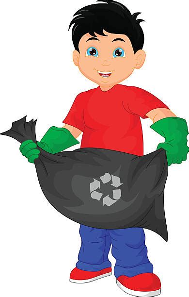 Royalty Free Child Throwing Garbage Clip Art Vector Images