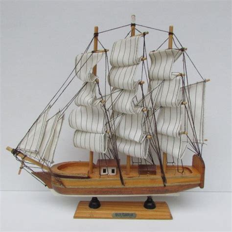 Vintage Mid Wooden Three Masted Sailing Boat Wooden Ship Etsy