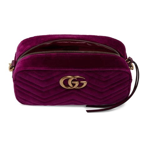 Gucci Purple Velvet Small Gg Marmont 20 Shoulder Bag Lyst