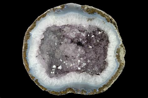 58 Las Choyas Coconut Geode Half With Amethyst And Agate Mexico