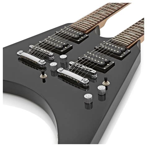 Houston Double Neck Guitar by Gear4music, Black - Box Opened at Gear4music