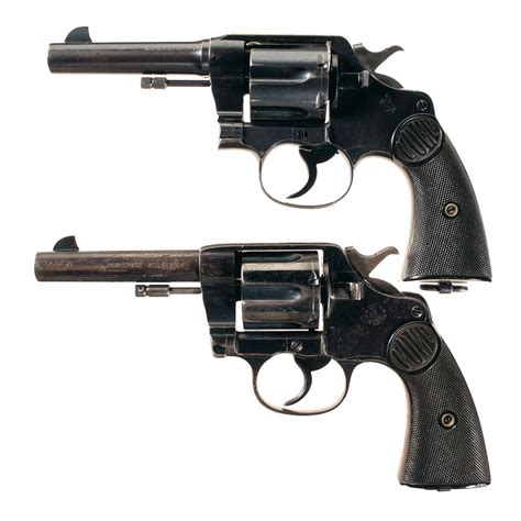 Two Colt New Service Double Action Revolvers A Colt New