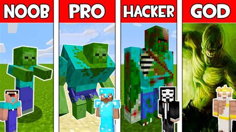 Minecraft Noob Vs Pro Vs Hacker Vs God Zombie Mutant In Minecraft