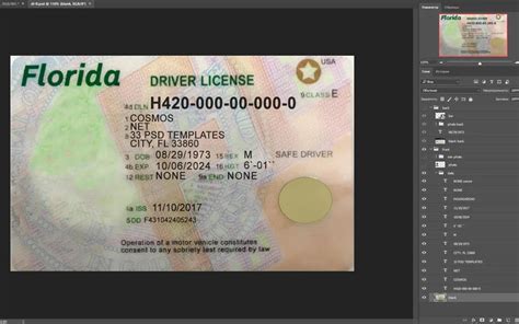 Editable Blank Florida Drivers License Template