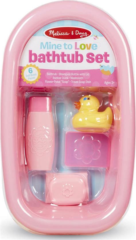 Each one comes with a vinyl doll that can go in water. Mine to Love - Doll Bathtub Set - Raff and Friends