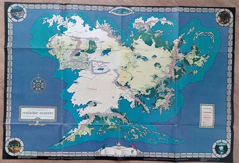 Rare 1982 Peter Fenlon Pictorial Map Of J R R Tolkiens Middle Eart