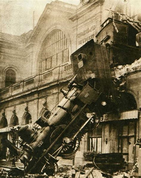 Locomotive Crashing Through The Wall Of Gare Montparnasse Train Station