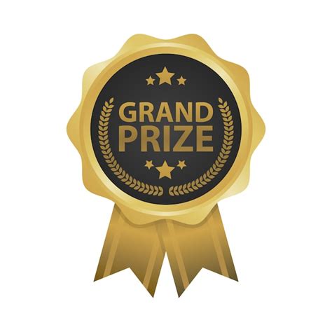 Premium Vector Grand Prize Win Gold Badges