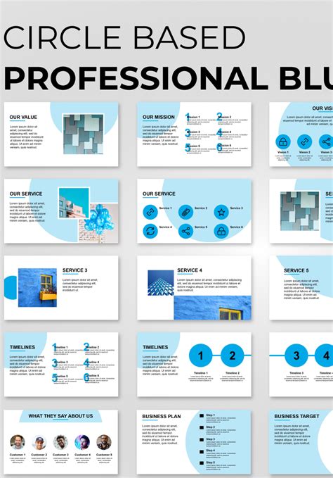 Consulting Professional Blue PowerPoint Template #89836
