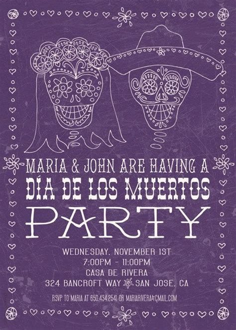 Dia De Los Muertos Day Of The Dead Style Party Invitation Fiesta