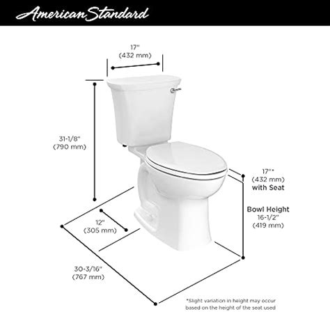 American Standard BB Edgemere Right Height Round Front Inch Rough In Toilet White