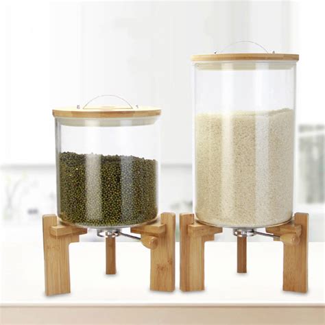 7.5L Borosilicate Lead Free Airtight Glass Jar With Bamboo Lid