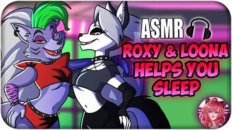 roxanne wolf and loona helps you sleep~ [asmr 🎧] fnaf security breach and helluva boss youtube