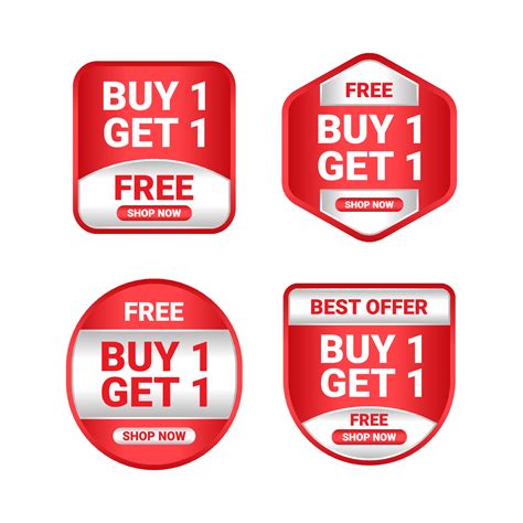 Buy 1 Get 1 Badge Label Sale Banner Promotion Collection 5513625 Vector