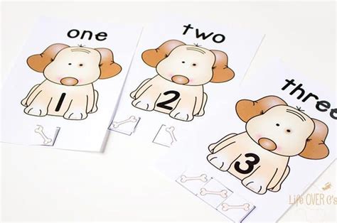 Dog Counting Cards For Numbers 1 5 Life Over Cs