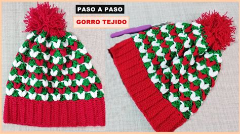 Gorro Tejido En Crochet Para Navidad En Un Lindo Y FÁcil Punto Youtube