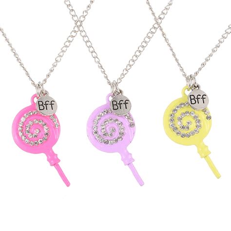 Set Of 3 Bff Neclace New Arrive Bff Colorful Lollipop Necklaces Fashion