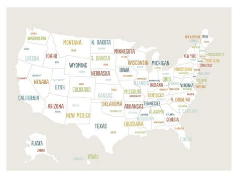 Beige Usa Map Print Kindred Sol Collective