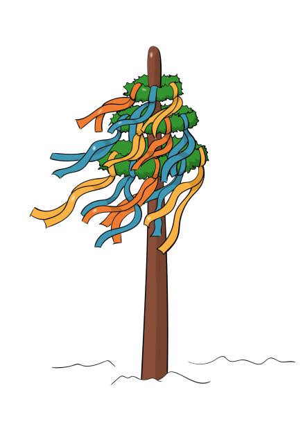 Mit diesem altertümlichen brauch will der ortsbeirat ein zeichen in der gegenwärtigen pandemie setzen. Maibaum Vektorgrafiken und Illustrationen - iStock