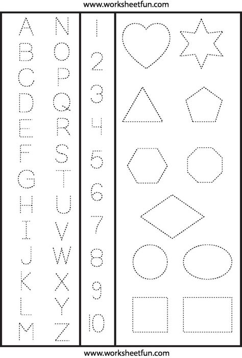 123 Tracing Worksheets Preschool | Shape tracing worksheets, Tracing