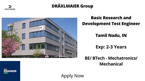 DrÄxlmaier Basic Research And Development Test Engineer Be Btech Mechatronics Mech Tamil