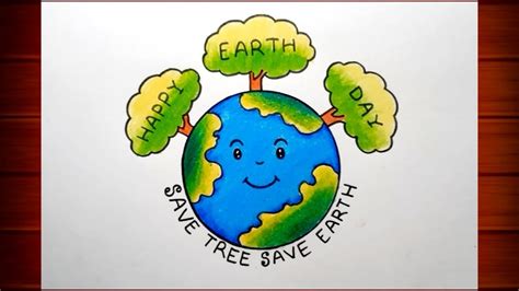 Save Earth Poster Drawing Earth Day Poster Making Cute Earth