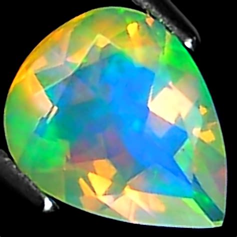 135 Ct Natural Ethiopian Faceted Opal Gemstone Multi Color Pear Cut