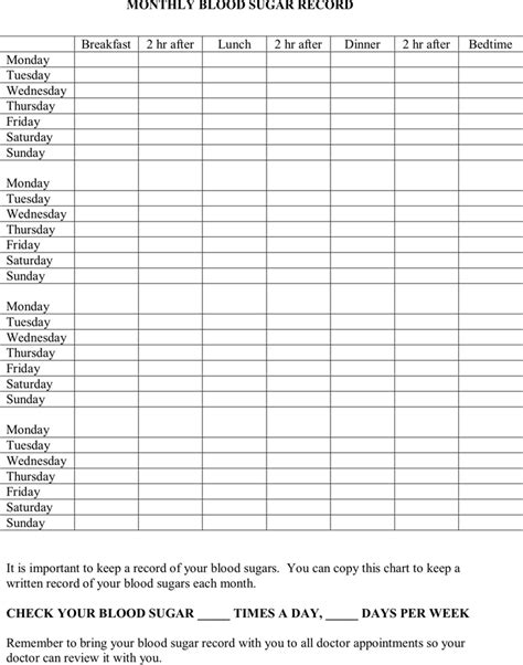 Blood Glucose Chart Template Free Download Speedy Template