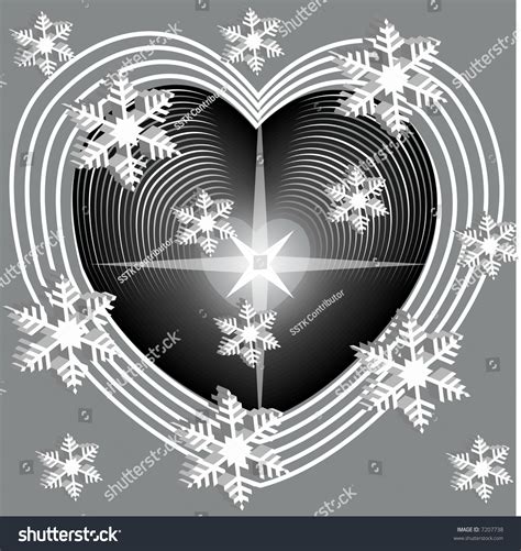 Retro Lovely Heart With Snowflakes Stock Photo 7207738 Shutterstock