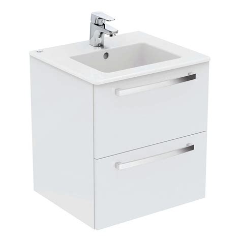 Ideal Standard Tempo 500mm Gloss White 2 Drawer Wall Hung Vanity Unit