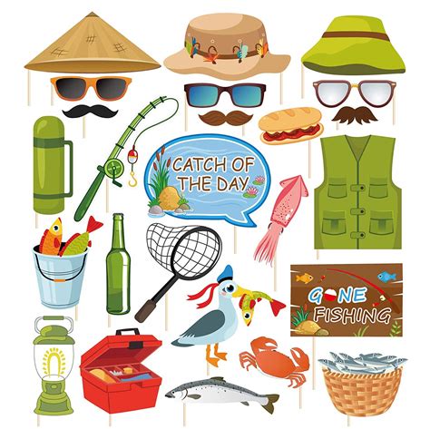 Buy Kristin Paradise 25pcs Gone Fishing Photo Booth Props With Stick O