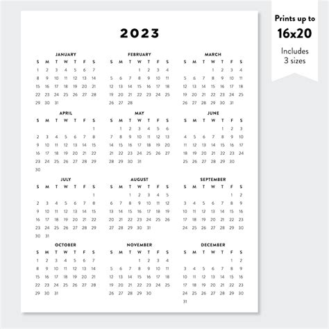 Calendar For 2023 Year Week Starts On Monday Vector Image Printable