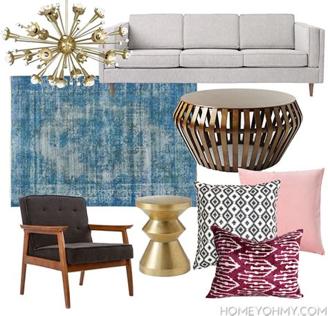 Mid Century Modern Glam Living Room Inspiration Homey Oh