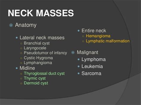 Neck Masses In Paediatrics