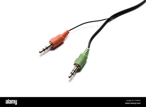 Headphone Jack Cable On White Background Stock Photo Alamy