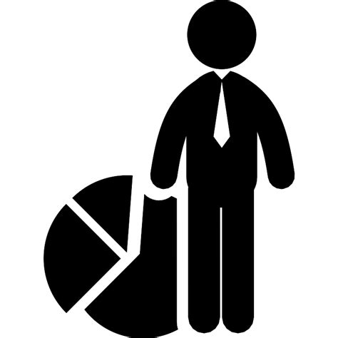 Businessman Standing With Circular Business Graphic Vector Svg Icon