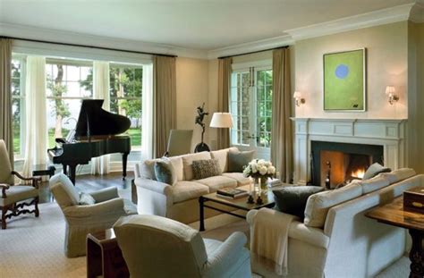 To help make the most out of your living room space, interior designers share the most common layout when i visit a client's home, more often than not, the living room sofa is either oversized or arrange your sofas and chairs to face each other so nobody has to lean forward or scream to. two sofas facing each other layout - Google Search | Piano living rooms, Grand piano living room