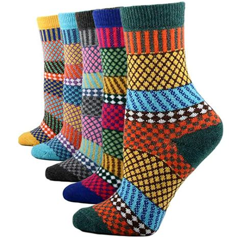 Coolmade Coolmade 5pack Womens Wool Socks Thick Heavy Thermal Cabin Fuzzy Winter Warm Crew
