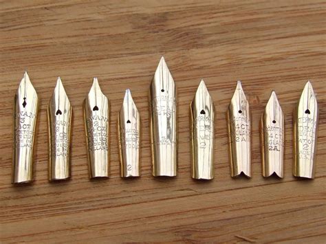 Lot Of X8 Solid 14ct Gold Nibs Swan Mabie Todd Conway Stewart