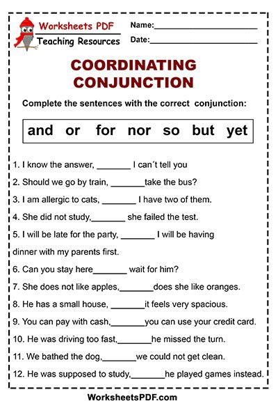 Correlative Conjunctions Worksheet Pdf