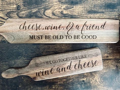 Charcuterie Cheese And Wine Board Personalized Acacia Wood Serving Board