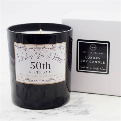 50th Birthday Candle T 50th Personalised Candle By Landm Bespoke