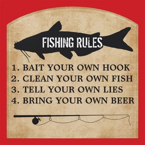 Funny Fishing Rules Door Sign Fishing Rules Fishing