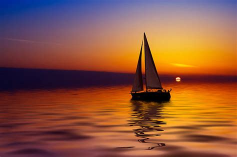 Sailboat Against A Beautiful Sunset Preval
