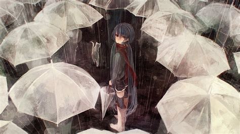 1920x1080 Umbrellas Vocaloid Cat Rain People Cat Hatsune Miku